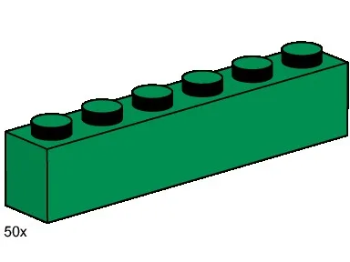 1x6 donkergroene stenen