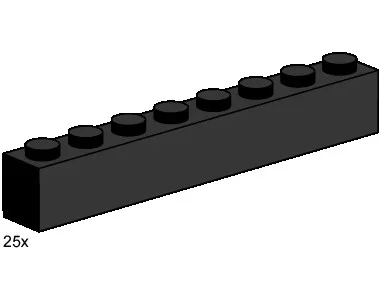 1x8 schwarze Steine