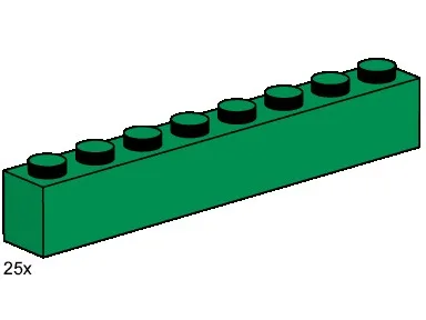 1x8 Dunkelgrüne Steine