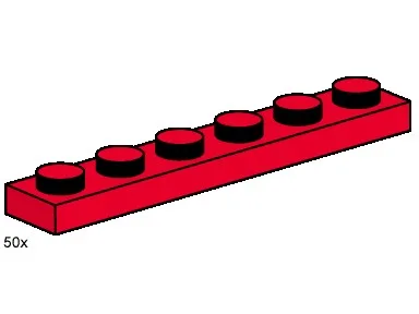 Plaques rouges 1x6
