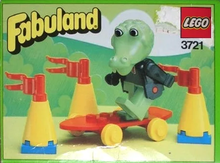 Clive Crocodile sur son skateboard