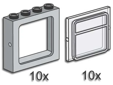 Grey Train Windows with Panes