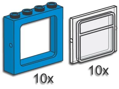 Blaue Zugfenster mit Scheiben