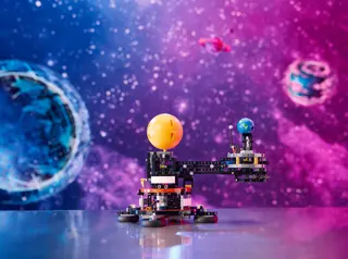 Planet Erde und Mond in der Umlaufbahn