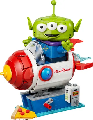 Alien mit Pizza Planet Raketenfahrt