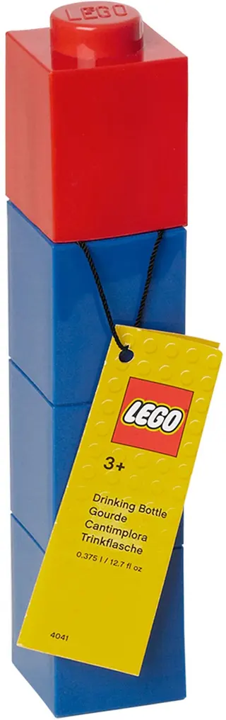 Square Drinking Bottle – Blue with Red Lid