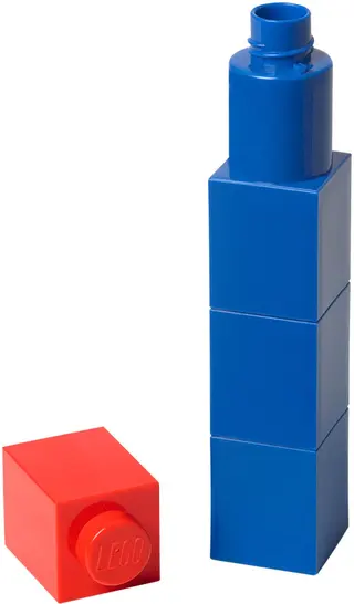 Square Drinking Bottle – Blue with Red Lid