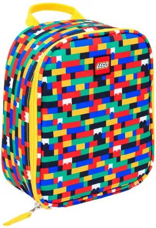 Red Blue Brick Print Lunch Bag