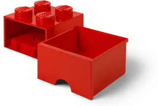 4 stud Bright Red Storage Brick Drawer