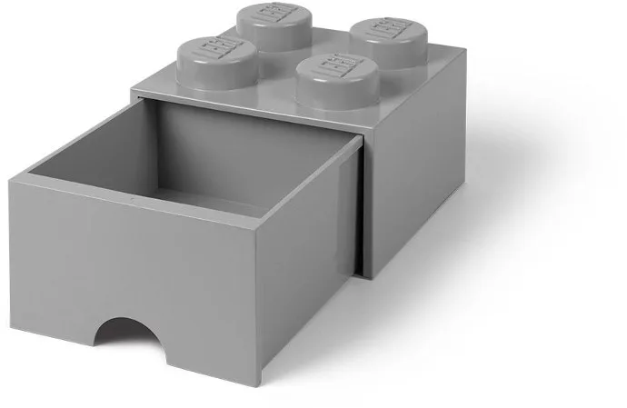 4 Stud Medium Stone Gray Storage Brick Drawer