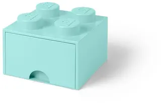 4-Steckplatz-Schublade in Aqua Hellblau