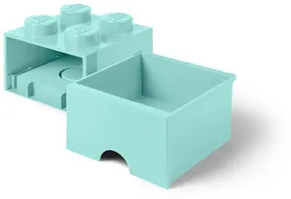 4-Steckplatz-Schublade in Aqua Hellblau