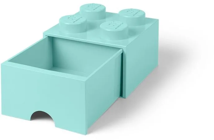 4-Steckplatz-Schublade in Aqua Hellblau