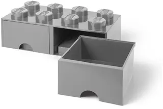 8 Studs Middelgrijs Steen Opberglade