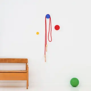 Wandhänger-Set in Rot, Hellblau und Gelb