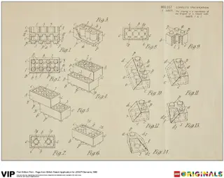 Erstausgabe – Seite aus der britischen Patentanmeldung für LEGO-Elemente, 1968
