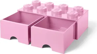Brique de rangement LEGO 8 tenons violet clair - Tiroir