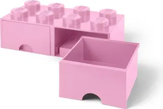 Brique de rangement LEGO 8 tenons violet clair - Tiroir