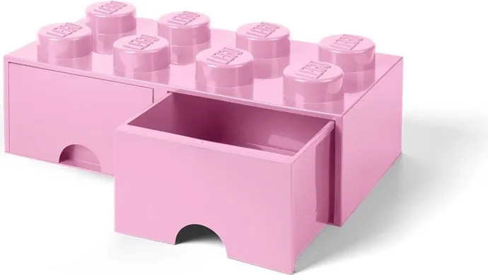 Brique de rangement LEGO 8 tenons violet clair - Tiroir