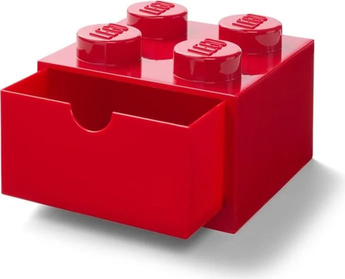 Opbergbak met lade 4, rood