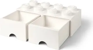 LEGO 8-noppen witte opbergbaksteen met lade