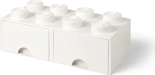 LEGO 8-noppen witte opbergbaksteen met lade