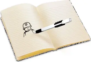 Mini-Figuren-Notizbuch mit Gelstift