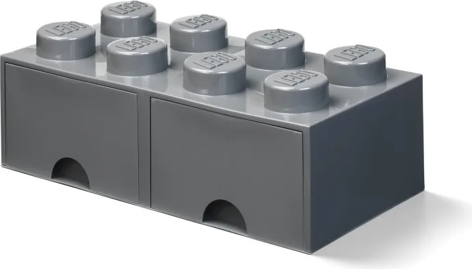 8 Stud Donkergrijze Opbergbaksteenlade