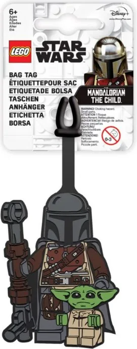 De Mandalorian met het kinderbagagelabel