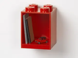 Brick Shelf 4 Knobs Bright Red