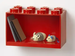 Brick Shelf 8 Knobs Bright Red