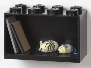 Bakstenen plank met 8 zwarte knoppen