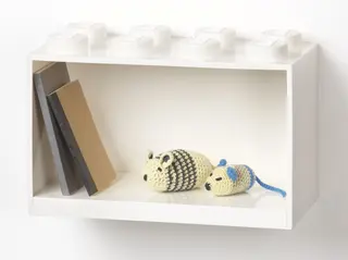 Brick Shelf 8 Knobs White