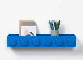 Backstein-Bücherregal blau