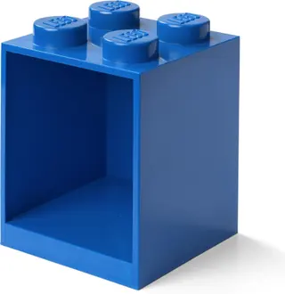Étagère en briques à 4 boutons bleus