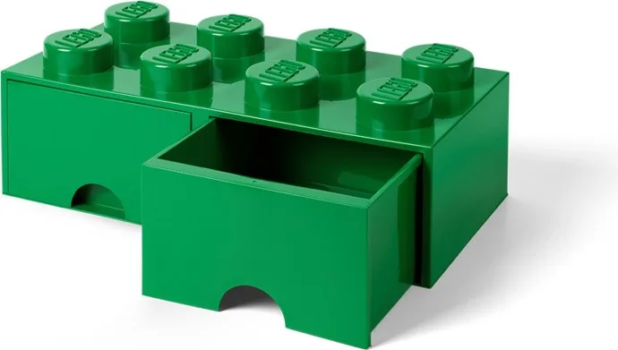 8-Stud-Ziegel-Schublade Grün