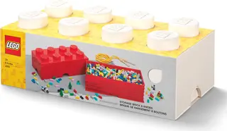 8 Stud Opbergbaksteen Wit