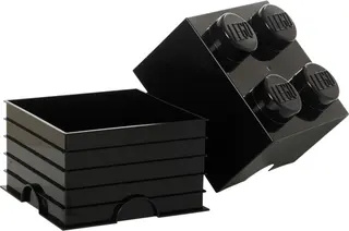 Brique de rangement noire à 4 tenons