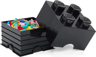 Brique de rangement noire à 4 tenons