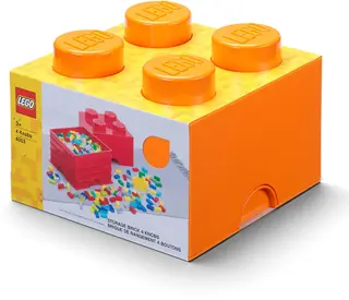 Brique de rangement orange à 4 tenons