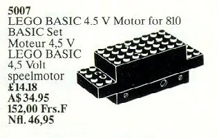Basic Motor 4.5V, Motor and Gear Housing. For use with set 810