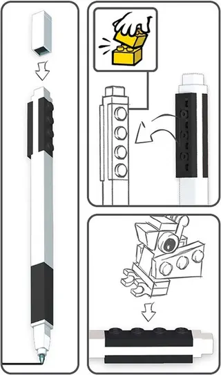 Pen Pal Gelstift mit Minifigur – Schwarz
