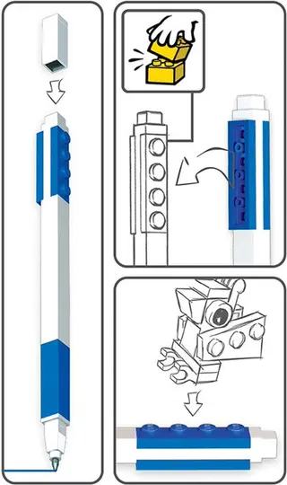 Pen Pal Gelstift mit Minifigur – Blau