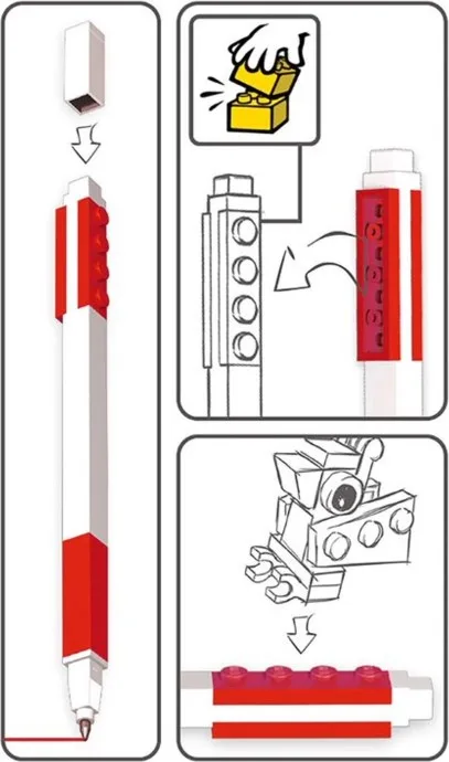Pen Pal Gelstift mit Minifigur – Rot
