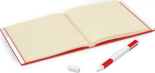 Notizbuch mit Gelstift – Rot