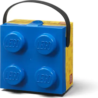 Boîte avec poignée bleue