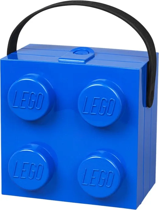Boîte avec poignée bleue