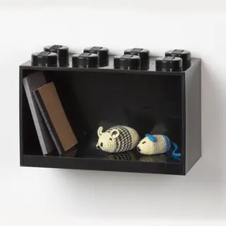 8 Stud Brick Shelf Black
