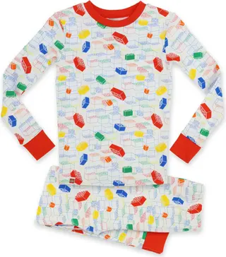 Rot-weißes T-Shirt und Hose, 2-teiliges Set