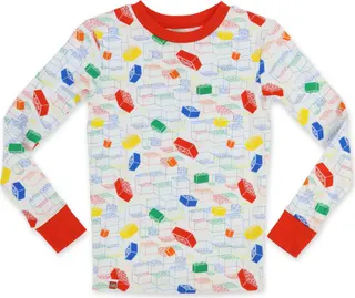 Rot-weißes T-Shirt und Hose, 2-teiliges Set